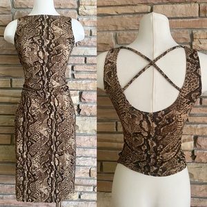 Sparkly Snake Print Two Piece Outfit Y2K size Small